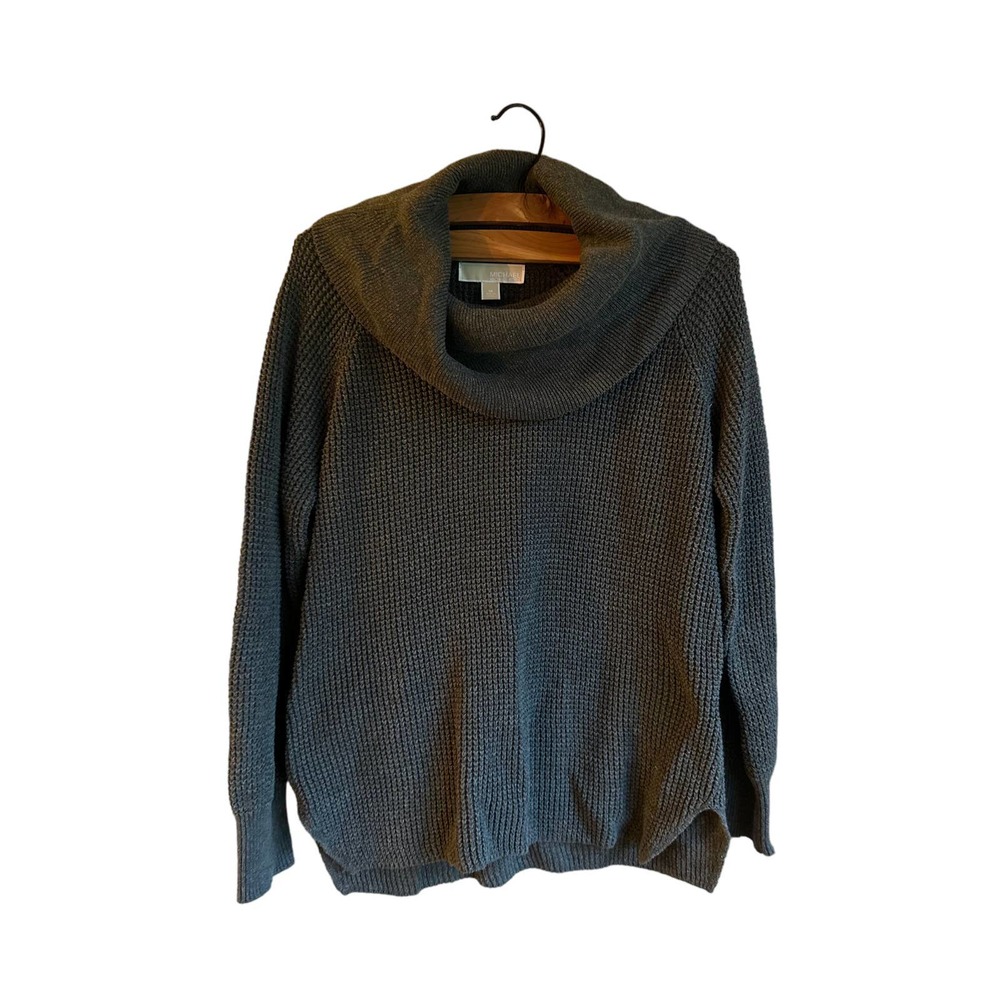 MICHAEL Michael Kors Womens Cowl Neck Sweater Long Sleeve Knit Gray Size Medium - Picture 1 of 3